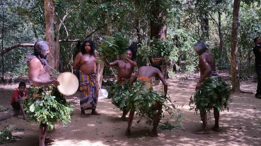Vedda (Indigenous Sri Lankan people) performing a traditional dance